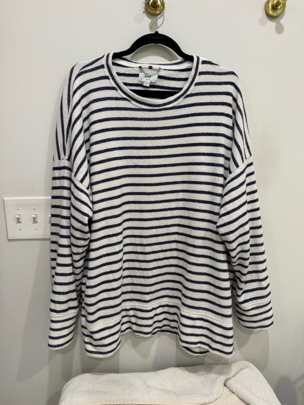 aerie Navy & White Striped Knit Top